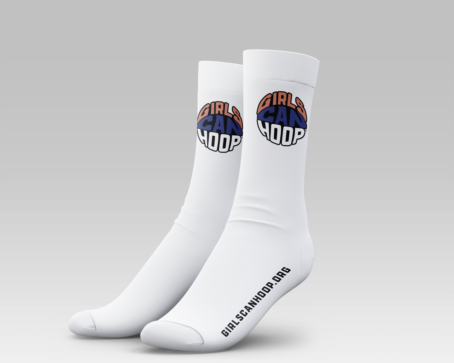 SOLD OUT-GCH Crew Socks- White w/ Color Logo